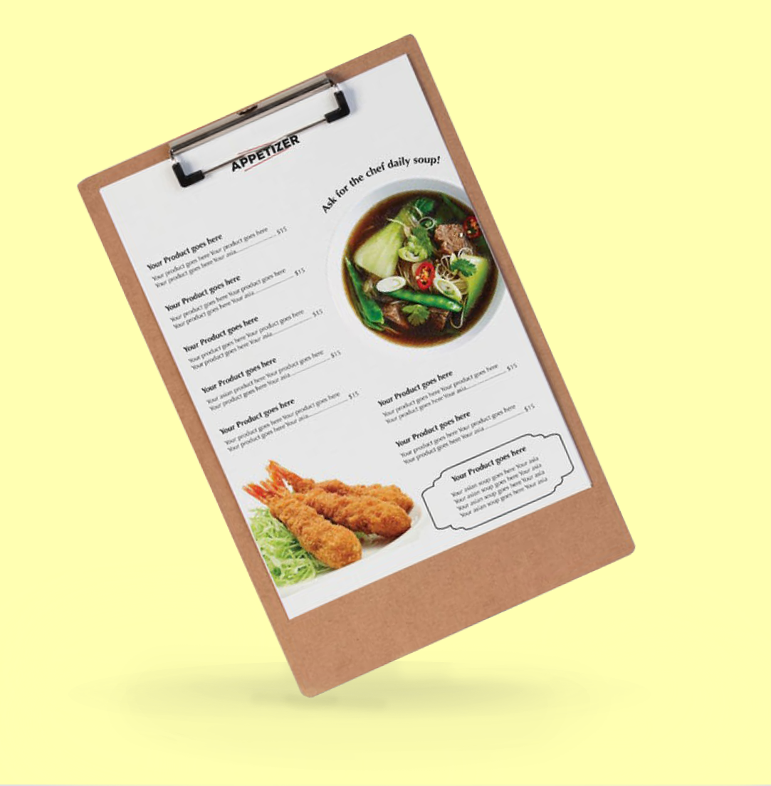 A4 Menu Celloglazed A4 Menu Celloglazed