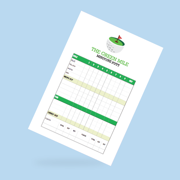 Golf Scorecards Golf Scorecards